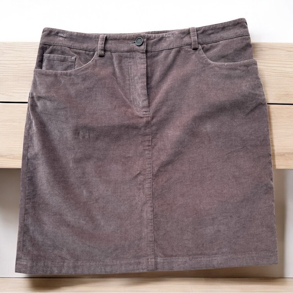 Brooks Brothers 347 Classic Brown Taupe Corduroy Skirt